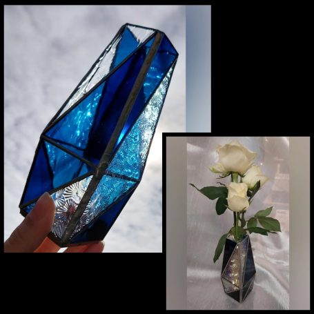 Vitrail Cache-Vase Bleu Cache-Vase