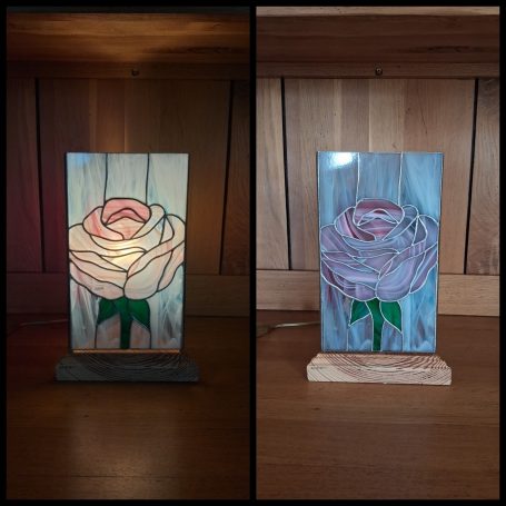 Vitrail Lampe Lampe Rose
