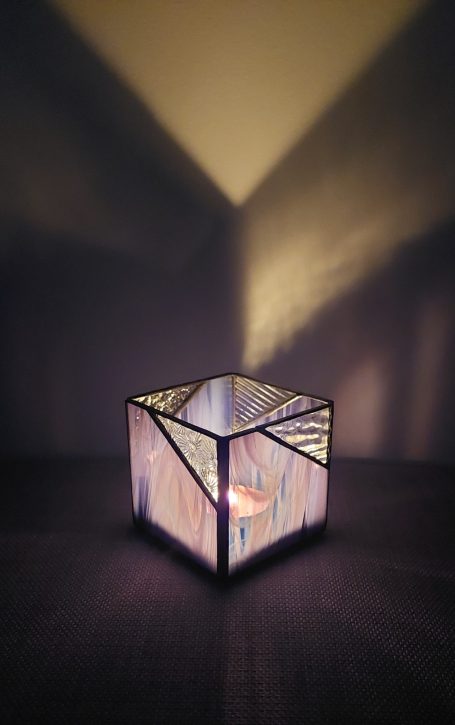 Cube Violet Bougeoir Duo Violet/Transparent