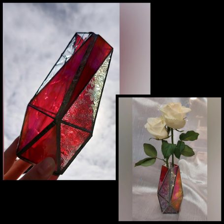 Vitrail Cache-Vase Rouge Cache-Vase